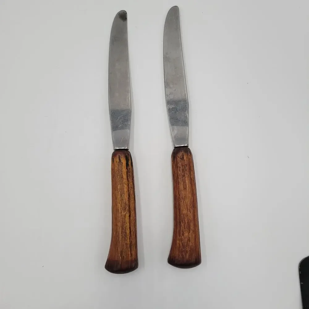Vintage Home Kitchen Hull Knife Stainless Steel Wood Handle Kitchen Collectibles